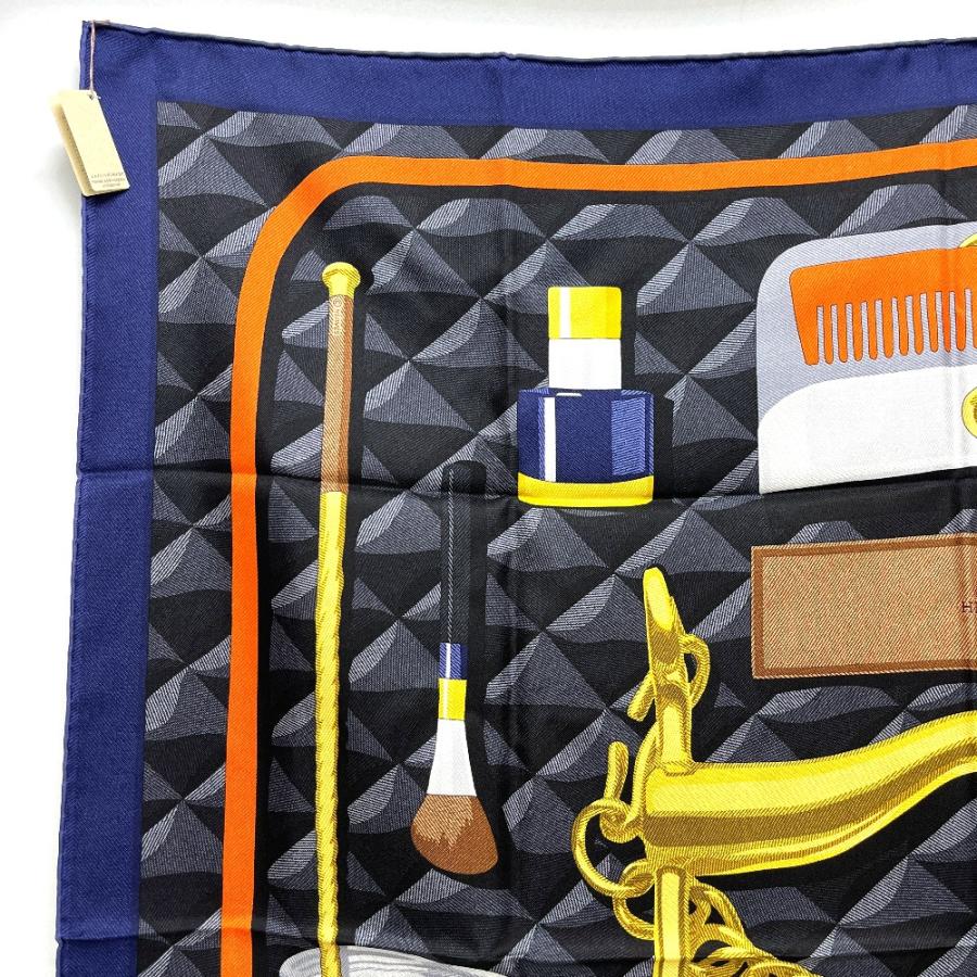 未使用 HERMES エルメス カレ90 BEAUTE COMPOSEE ボテ・コンポゼ カレ 90　アパレル小物 スカーフ ブルー レディース【中古】 | HERMES | 01