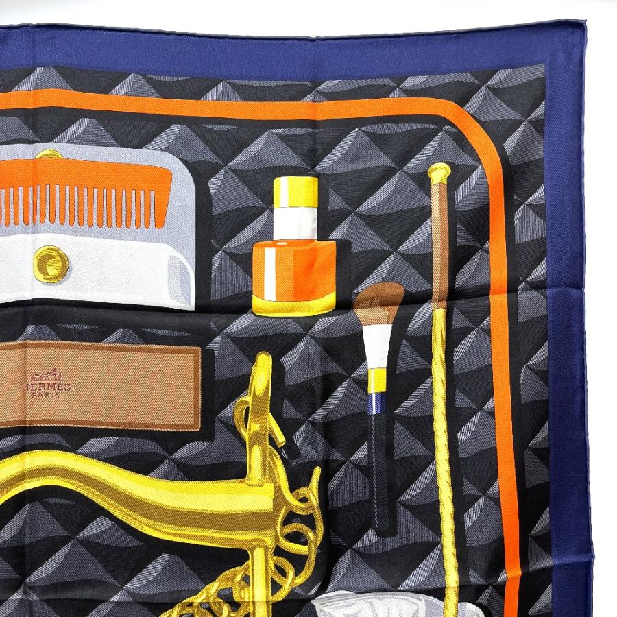 未使用 HERMES エルメス カレ90 BEAUTE COMPOSEE ボテ・コンポゼ カレ 90　アパレル小物 スカーフ ブルー レディース【中古】 | HERMES | 02
