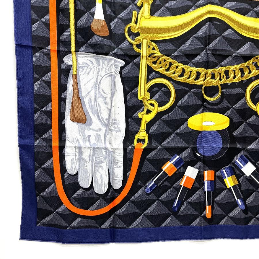 未使用 HERMES エルメス カレ90 BEAUTE COMPOSEE ボテ・コンポゼ カレ 90　アパレル小物 スカーフ ブルー レディース【中古】 | HERMES | 03