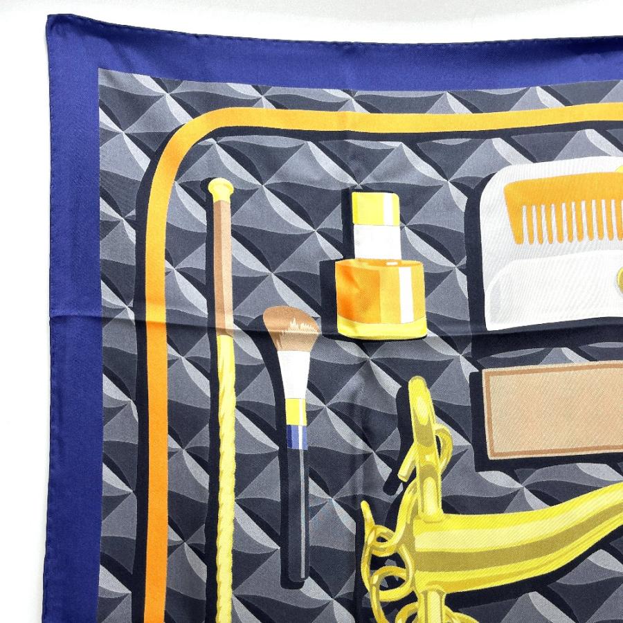 未使用 HERMES エルメス カレ90 BEAUTE COMPOSEE ボテ・コンポゼ カレ 90　アパレル小物 スカーフ ブルー レディース【中古】 | HERMES | 06