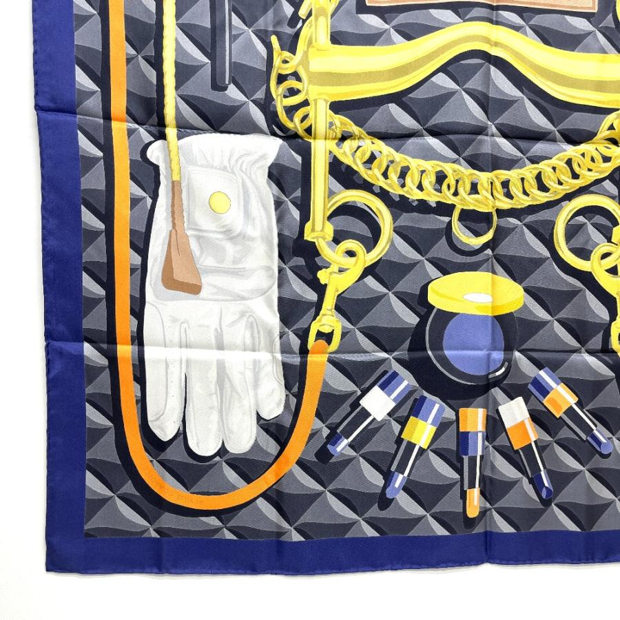 未使用 HERMES エルメス カレ90 BEAUTE COMPOSEE ボテ・コンポゼ カレ 90　アパレル小物 スカーフ ブルー レディース【中古】 | HERMES | 08
