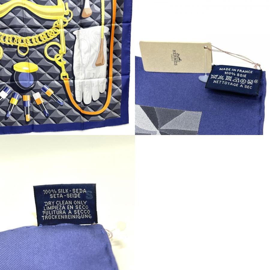 未使用 HERMES エルメス カレ90 BEAUTE COMPOSEE ボテ・コンポゼ カレ 90　アパレル小物 スカーフ ブルー レディース【中古】 | HERMES | 09