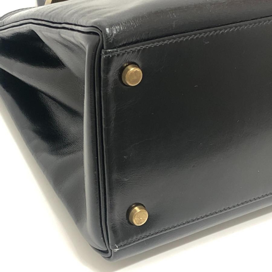 HERMES エルメス ケリー35 ケリー 35 内縫い カバン ゴールド金具 ハンドバッグ ブラック レディース【中古】の画像