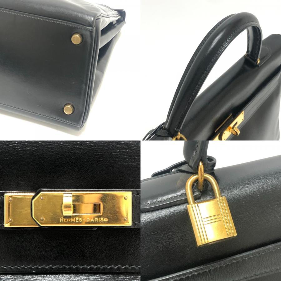 HERMES エルメス ケリー35 ケリー 35 内縫い カバン ゴールド金具 ハンドバッグ ブラック レディース【中古】の画像
