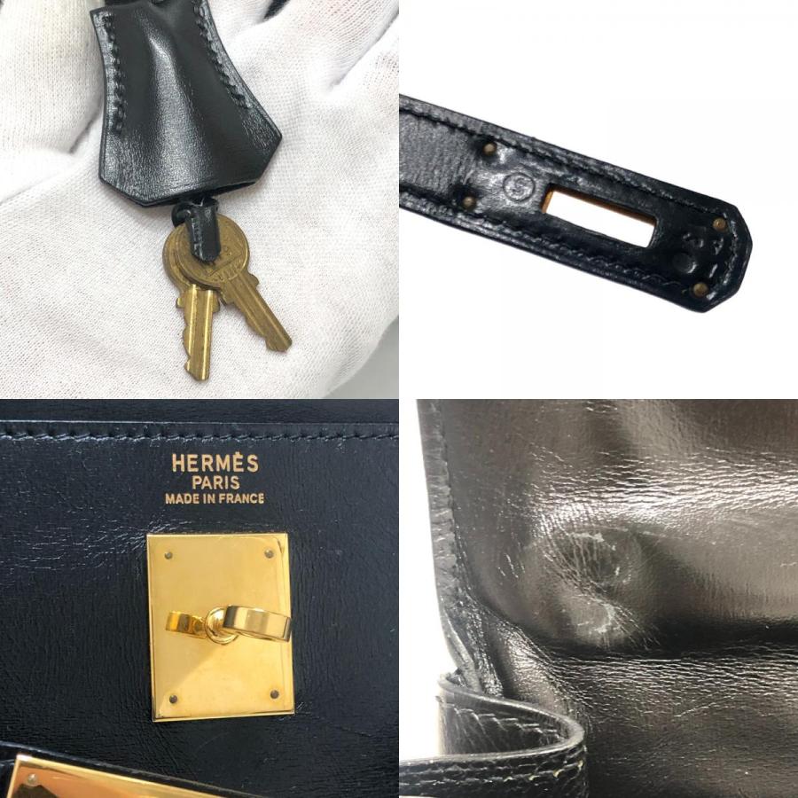 HERMES エルメス ケリー35 ケリー 35 内縫い カバン ゴールド金具 ハンドバッグ ブラック レディース【中古】の画像
