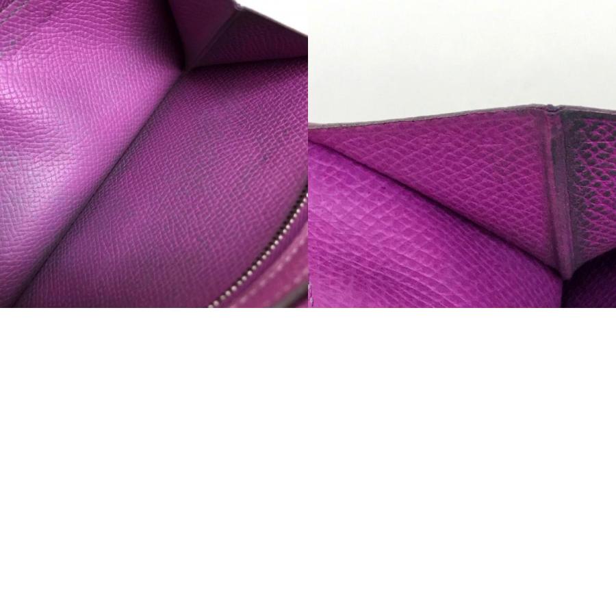 HREMES エルメス マチ付き長財布 ベアンスフレ □J刻 長財布 エプソン パープル シルバー金具 レディース | HERMES | 09