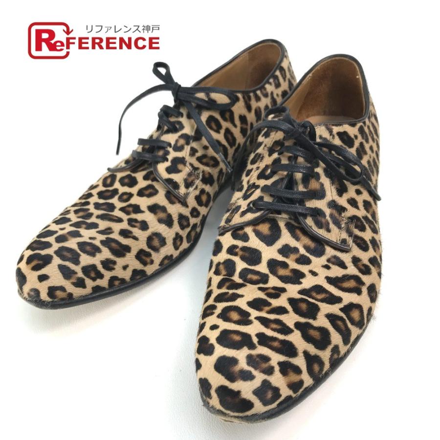 ジミーチュウブルーレオパード柄ハラコロングブーツパイソン ヒョウ柄