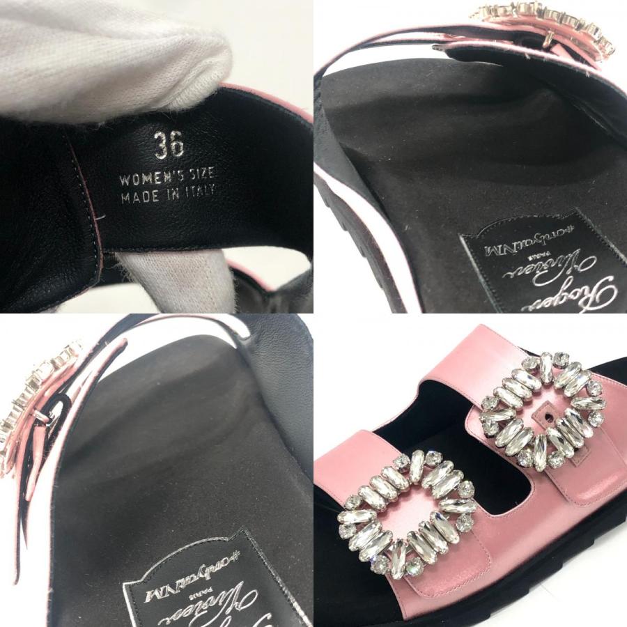 未使用 ROGER VIVIER ロジェヴィヴィエ スライディー ヴィヴ ストラス ニーマン マーカス限定 サンダル ピンク レディース【中古】 |  | 08