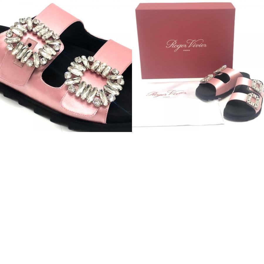未使用 ROGER VIVIER ロジェヴィヴィエ スライディー ヴィヴ ストラス ニーマン マーカス限定 サンダル ピンク レディース【中古】 |  | 09