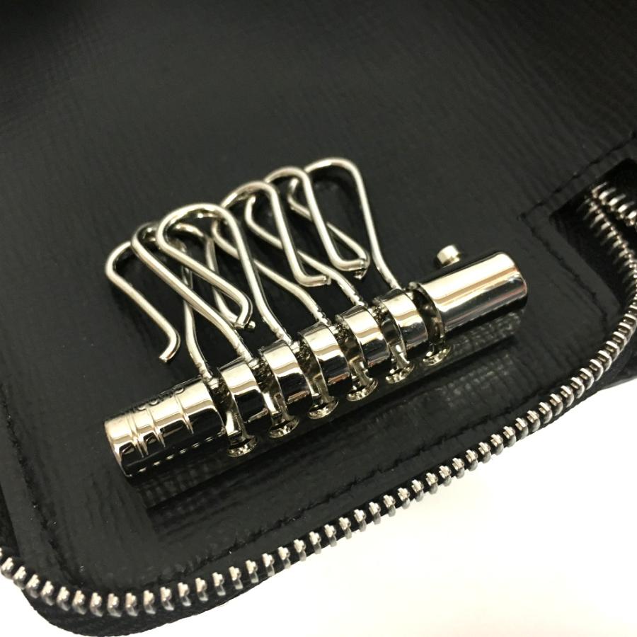 Dunhill ダンヒル ラウンドジップ 6連キーケース 革小物 小物 鍵 鍵入れ 6連 ワンポイント キーケース ブラック メンズ【中古】 | dunhill | 05