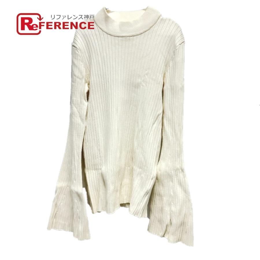 UN3D. - アンスリード UN3D ハイネックニット フレアスリーブ 521812601001 リブニット 長袖 アパレル トップス ニット ホワイト 新品同様 新品同様 UN3D. アンスリード 521812601001 ハイネックニット