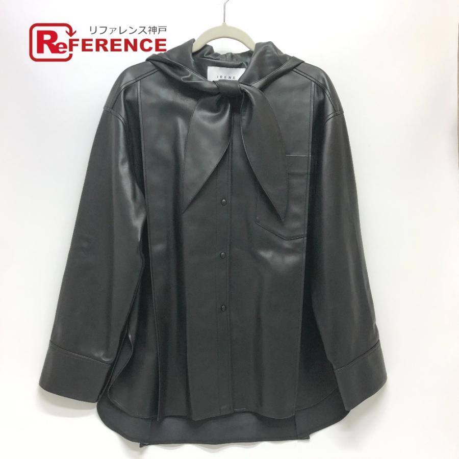 美品 IRENE アイレネ 22A83006 Faux Leather Hoodie Shirt アウター 