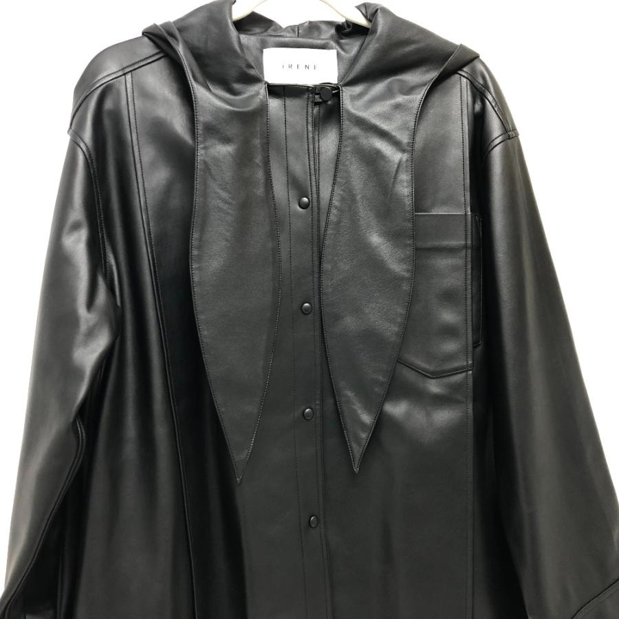 美品 IRENE アイレネ 22A83006 Faux Leather Hoodie Shirt アウター