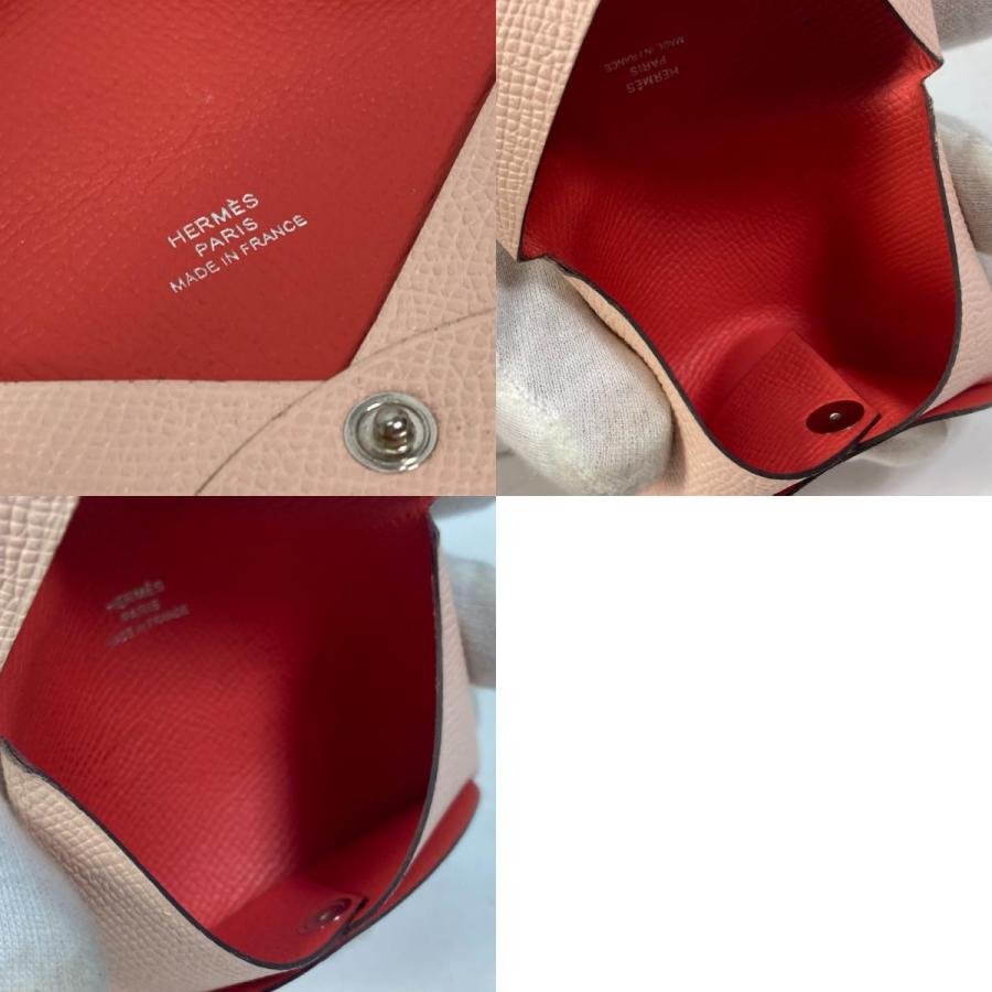 エルメスカルヴィカードケースヴェルソピンクベージュバイカラー