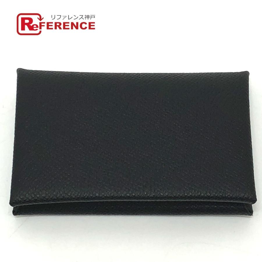 未使用 HERMES エルメス カルヴィ 名刺入れ 2つ折り カードケース ブラック レディース【中古】 | HERMES