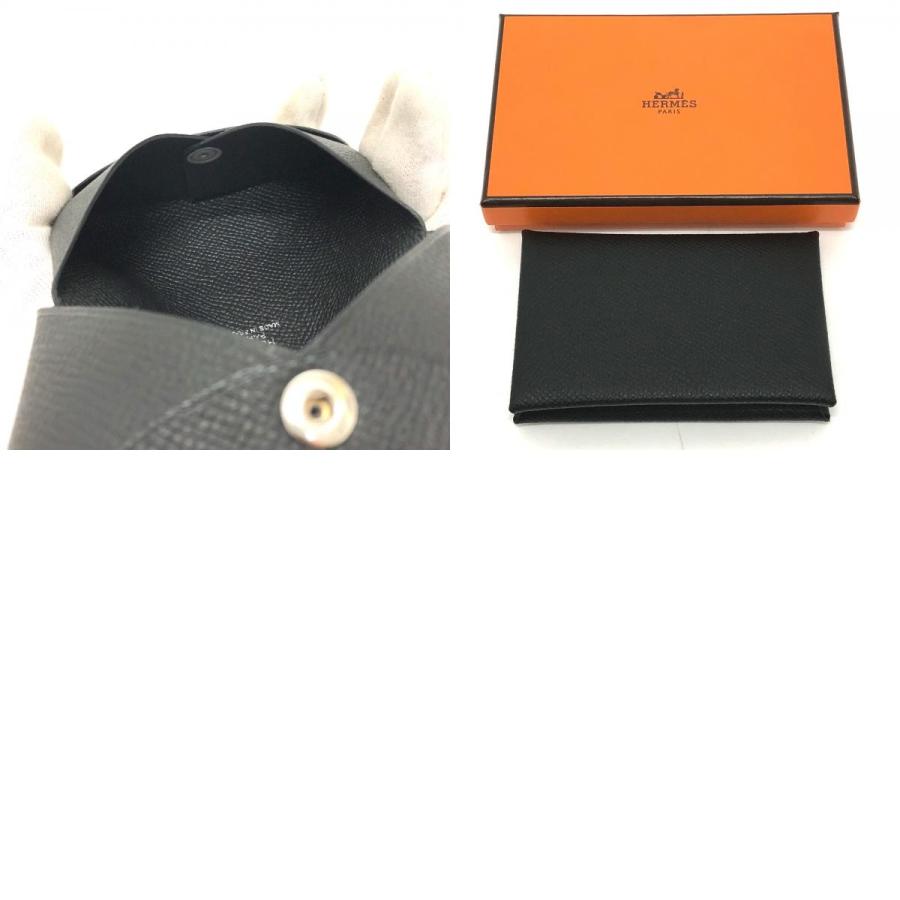 未使用 HERMES エルメス カルヴィ 名刺入れ 2つ折り カードケース ブラック レディース【中古】 | HERMES | 09