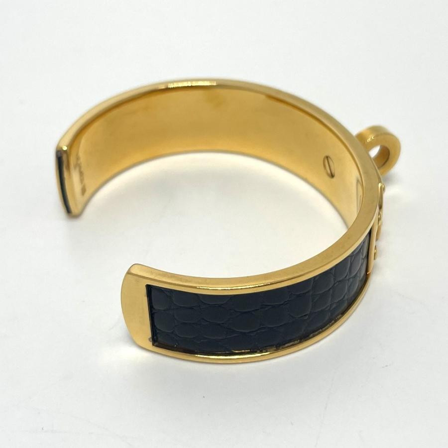 7月12日まで。HERMESケリーバングル ブレスレットBLACKゴールド金具- 7月12日まで。HERMESケリーバングル ブレスレットBLACKゴールド金具-