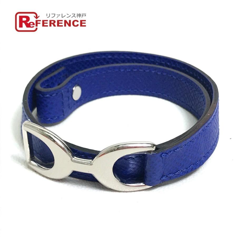 美品 HERMES エルメス Hロゴ パバン 2重 ブレスレット O□刻 レザー