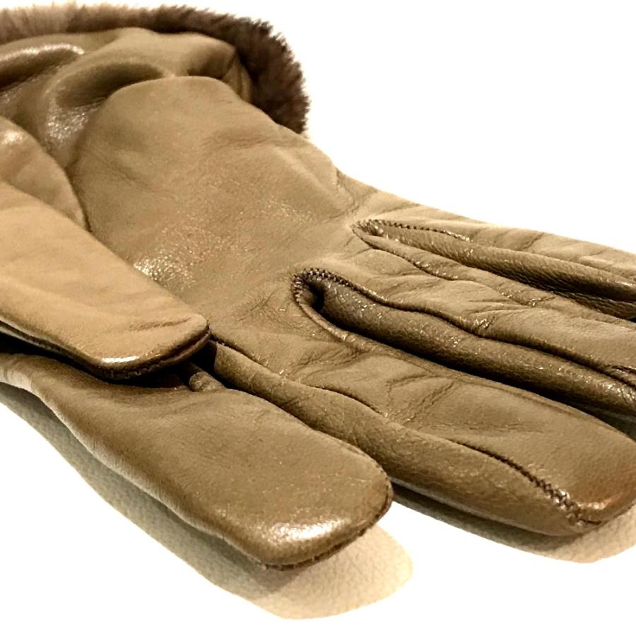 Mario Portolano マリオポルトラーノ 手袋 レディース 小物 グローブ ミンクxレザー レディース ブラウン系 |  | 04