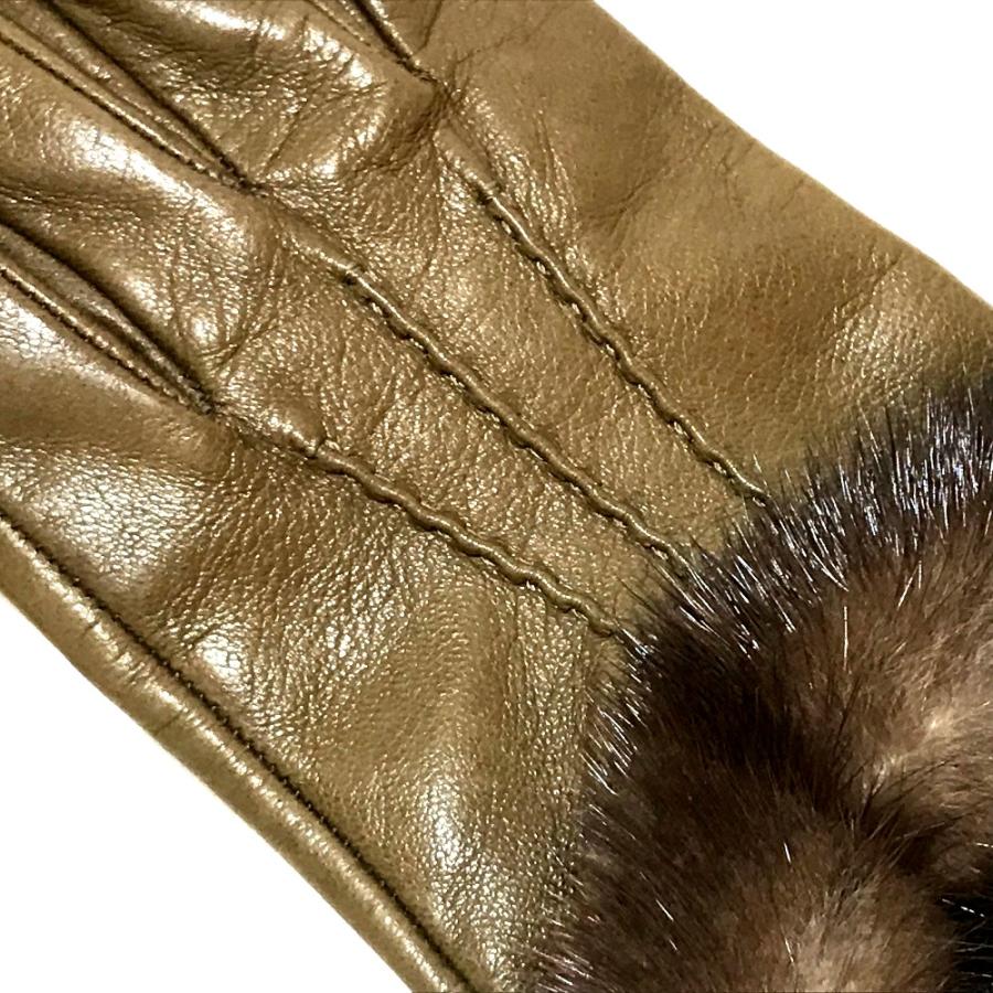 Mario Portolano マリオポルトラーノ 手袋 レディース 小物 グローブ ミンクxレザー レディース ブラウン系 |  | 05