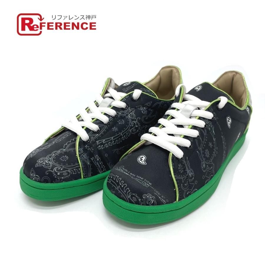 未使用 ザ・ワールドイズユアーズ ジャポニカ ペイズリー総柄 シューズ キャンバス メンズ ブラック | 