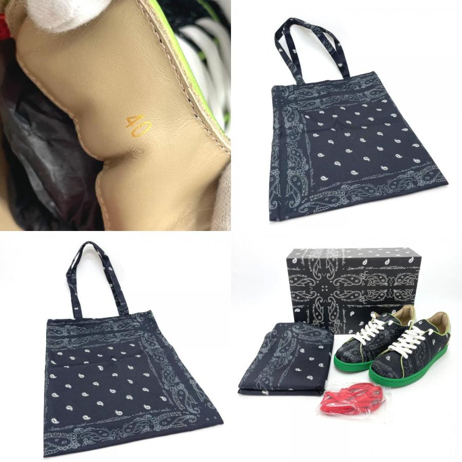 未使用 ザ・ワールドイズユアーズ ジャポニカ ペイズリー総柄 シューズ キャンバス メンズ ブラック |  | 09