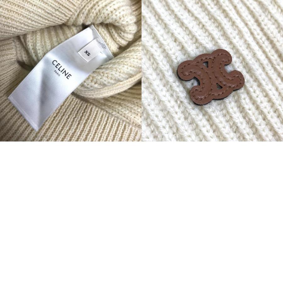CELINE セリーヌ 2A68E355K トリオンフ クルーネックセーター 長袖 ニット セーター ウール ベージュアイボリー系 レディース XS【中古】 CELINE セリーヌ 2A68E355K トリオンフ クルーネックセーター