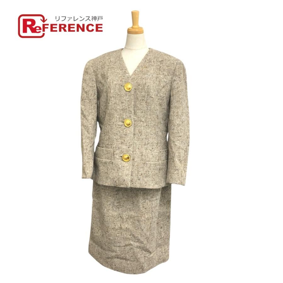 CELINE セリーヌ ヴィンテージ マカダムボタン セットアップ スカート アパレル セットアップ ベージュ レディース【中古】 | CELINE