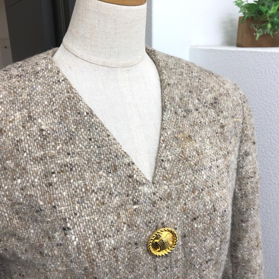 CELINE セリーヌ ヴィンテージ マカダムボタン セットアップ スカート アパレル セットアップ ベージュ レディース【中古】 | CELINE | 04