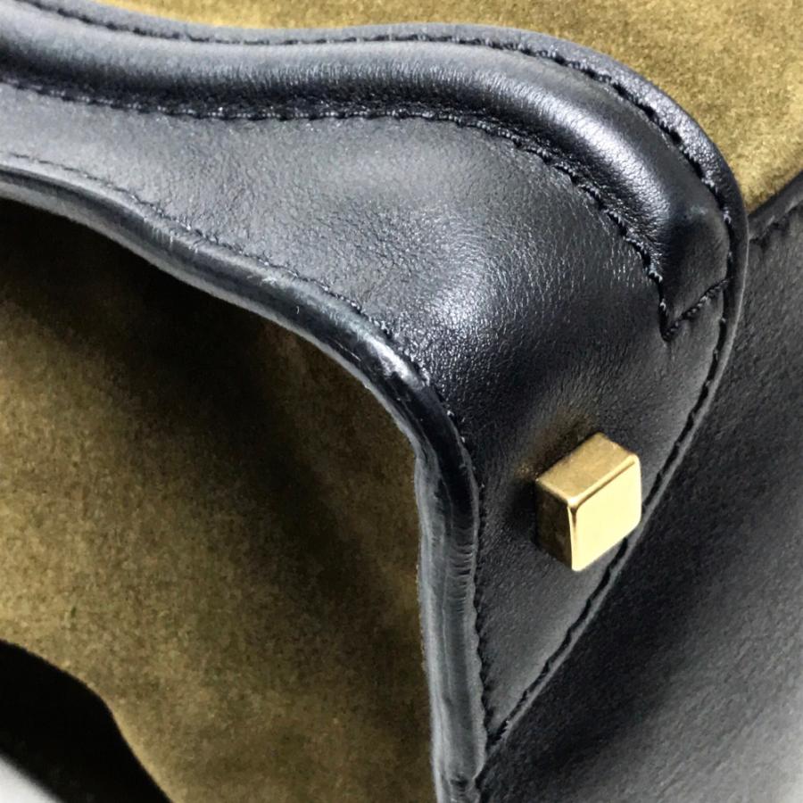 セリーヌ　ラゲージ　ミニショッパー　スエードxレザー　カーキベージュ CELINE セリーヌ ラゲージ ミニショッパー ショルダーバッグ