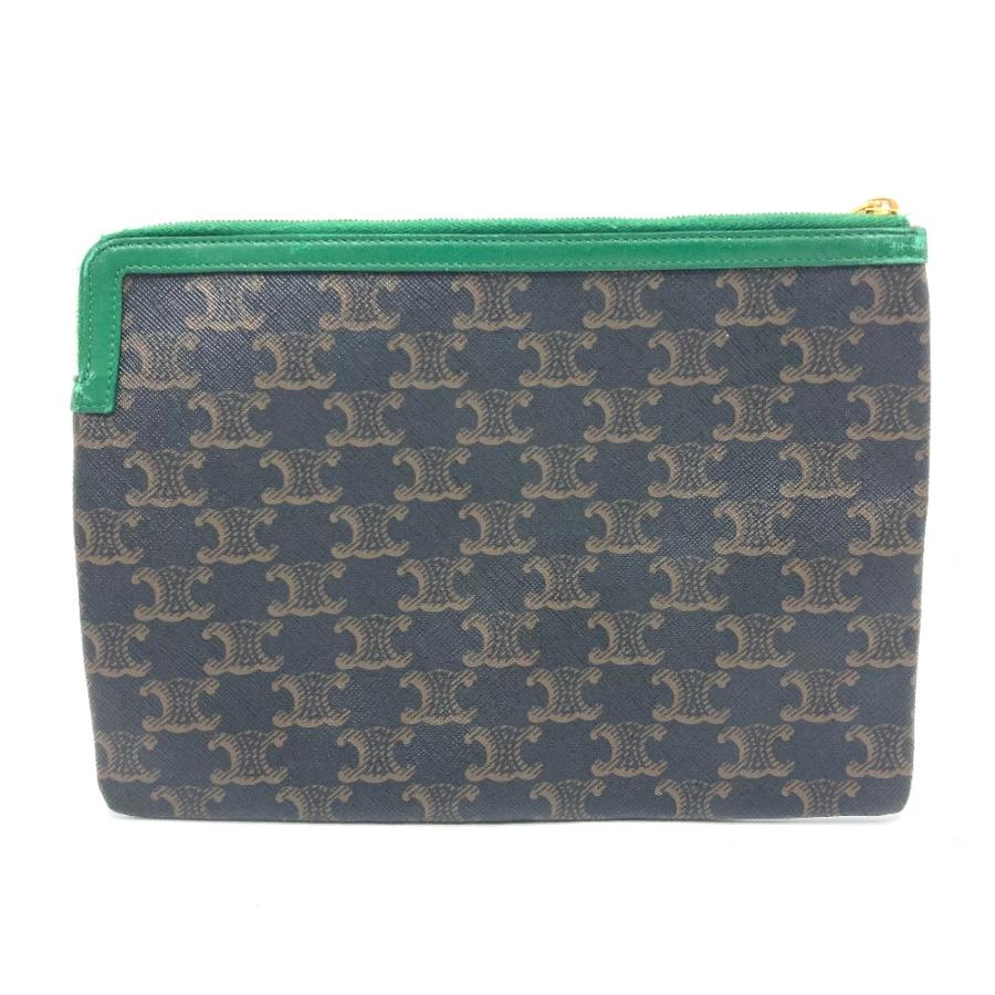 CELINE（セリーヌ） トリオンフ ロゴ ポーチ クラッチバッグ レザー 
