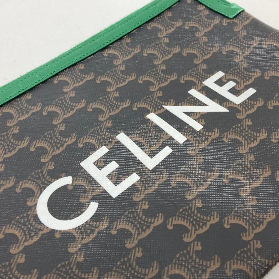 CELINE（セリーヌ） トリオンフ ロゴ ポーチ クラッチバッグ レザー 