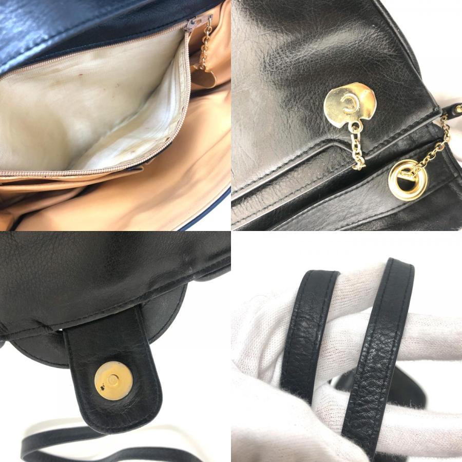CELINE セリーヌ ロゴ 斜め掛け カバン 肩掛け バッグ ショルダーバッグ ブラック レディース【中古】 | CELINE | 08