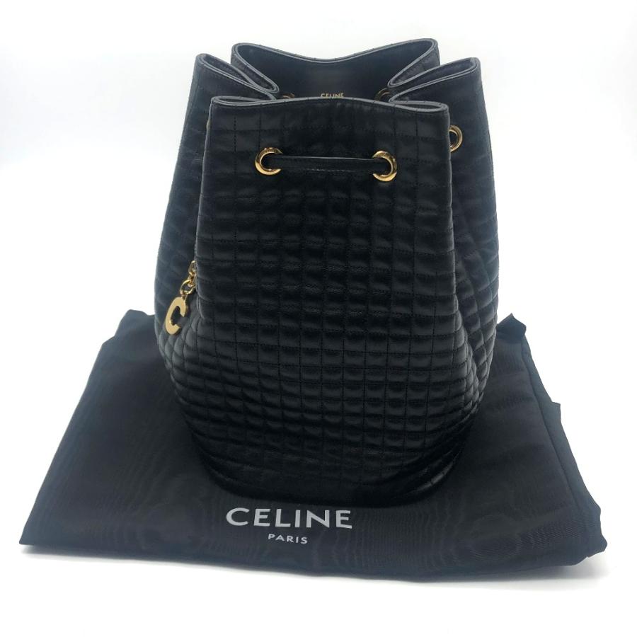 未使用 CELINE セリーヌ  188373BFI スモール Cチャーム 巾着  リュック・デイパック レザー  レディース | CELINE | 09
