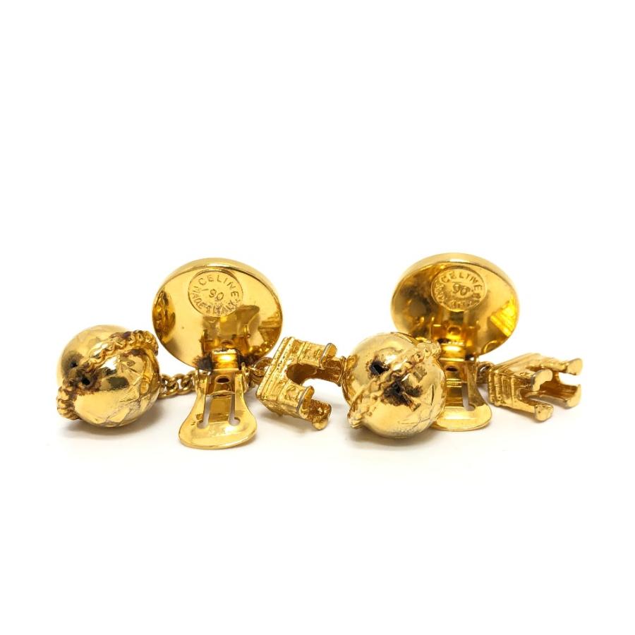 CELINE セリーヌ サークルロゴ フェイクパール 凱旋門 イヤリング アクセサリー イヤリング ゴールド レディース【中古】 | CELINE | 03