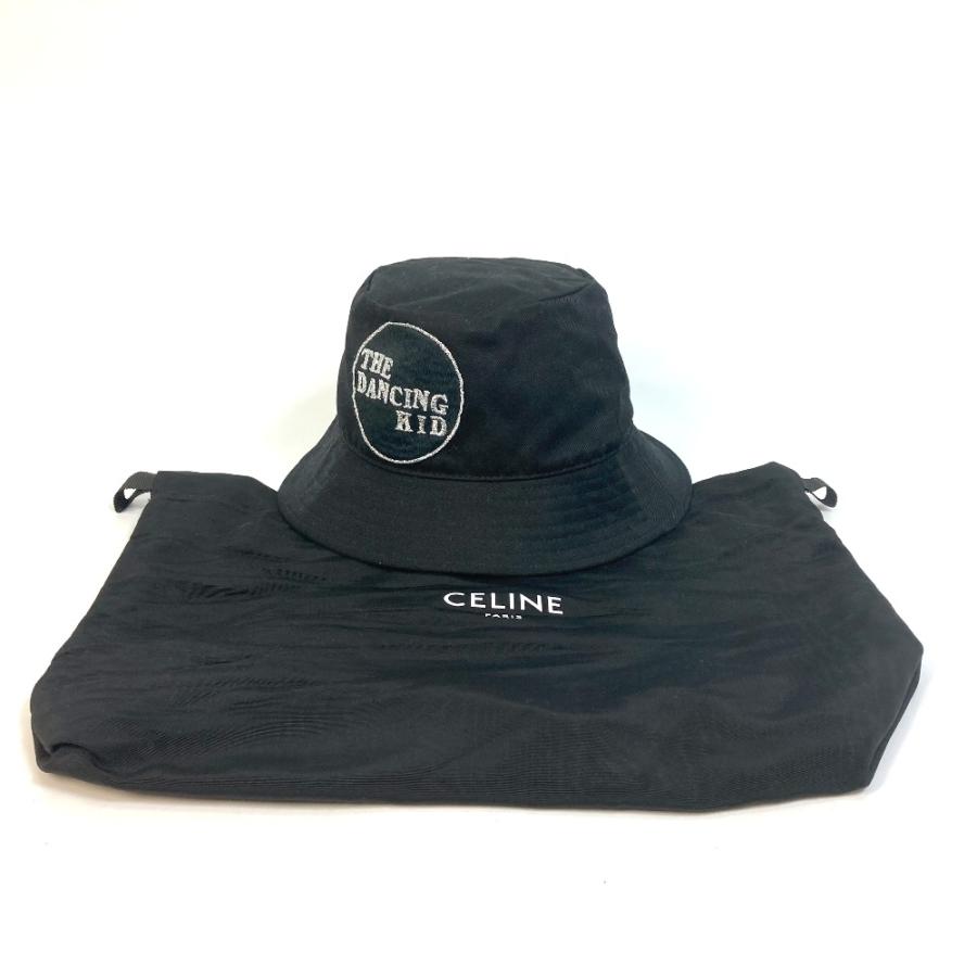 CELINE セリーヌ 21ss POPUP限定 THE DANCING KID エディスリマン  バケットハット ハット コットン ブラック レディース【中古】美品 | CELINE | 08