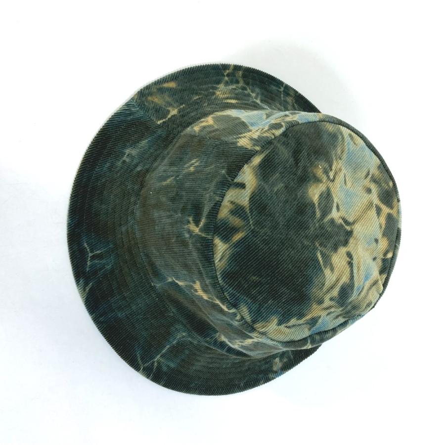 CELINE セリーヌ 2AU5B214Q コーデュロイ タイダイ ロゴ 迷彩 カモフラ バケットハット 帽子 ハット コットン グリーン【中古】美品 | CELINE | 03