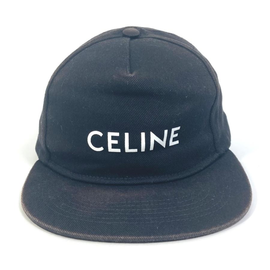 CELINE セリーヌ 帽子 ロゴ ベースボールキャップ キャップ コットン