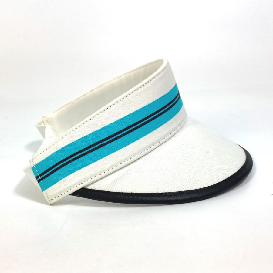 CELINE セリーヌ ロゴ ライン 帽子 バイザー サンバイザー コットン