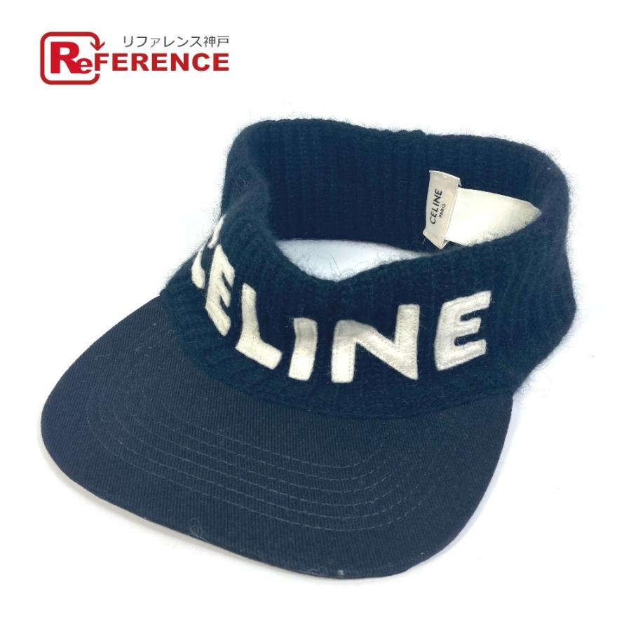 CELINE セリーヌ 2AUC9641M バイエディスリマン ロゴ エンブロイダリー 帽子 ヘッドバンド バイザー ニット  サンバイザー 【中古】 | CELINE