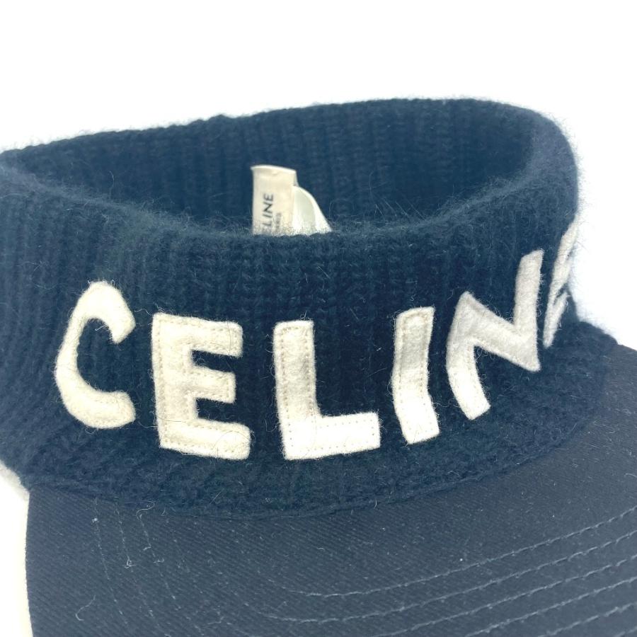 CELINE セリーヌ 2AUC9641M バイエディスリマン ロゴ エンブロイダリー 帽子 ヘッドバンド バイザー ニット  サンバイザー 【中古】 | CELINE | 05