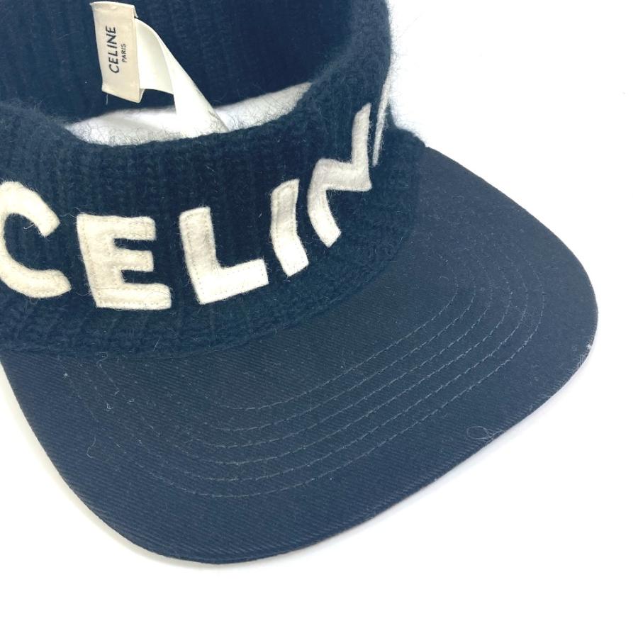 CELINE セリーヌ 2AUC9641M バイエディスリマン ロゴ エンブロイダリー 帽子 ヘッドバンド バイザー ニット  サンバイザー 【中古】 | CELINE | 06