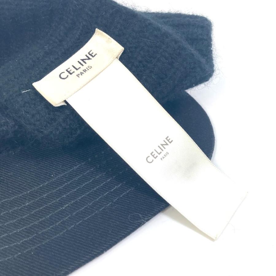 CELINE セリーヌ 2AUC9641M バイエディスリマン ロゴ エンブロイダリー 帽子 ヘッドバンド バイザー ニット  サンバイザー 【中古】 | CELINE | 07