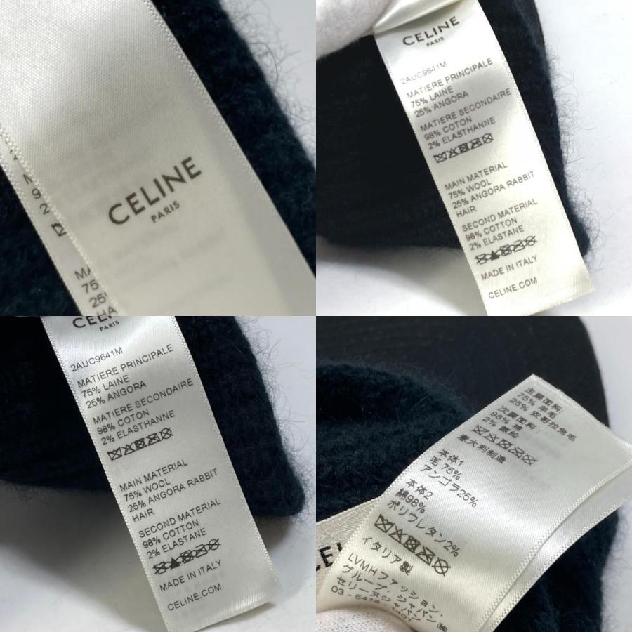 CELINE セリーヌ 2AUC9641M セリーヌバイエディスリマン ロゴ エンブロイダリー 帽子 ヘッドバンド ニット サンバイザー【中古】 | CELINE | 08