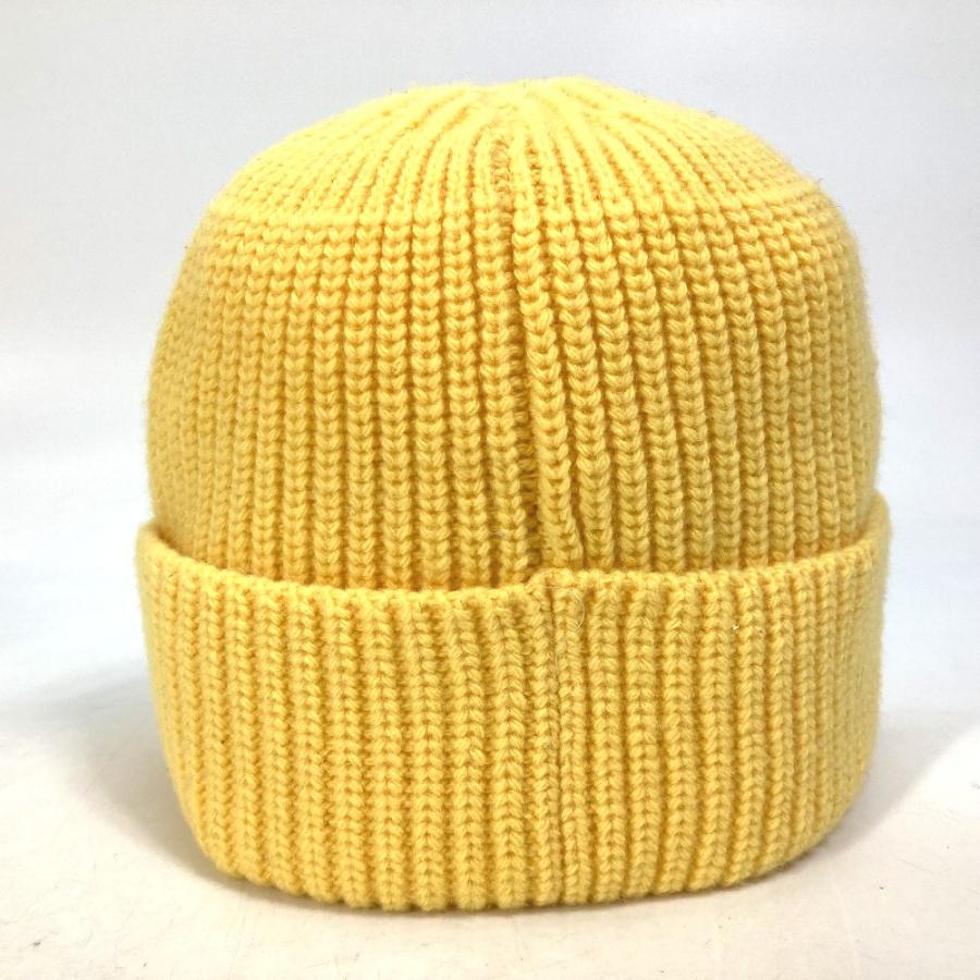 CELINE セリーヌ 2A61W535Q ロゴ エンブロイダリー ビーニー 帽子 ニット帽 ニットキャップ ニット帽 ウール イエロー メンズ【中古】美品 | CELINE | 01