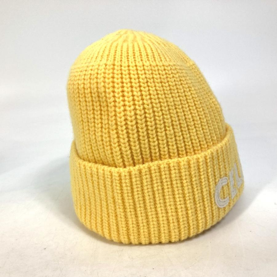 CELINE セリーヌ 2A61W535Q ロゴ エンブロイダリー ビーニー 帽子 ニット帽 ニットキャップ ニット帽 ウール イエロー メンズ【中古】美品 | CELINE | 02