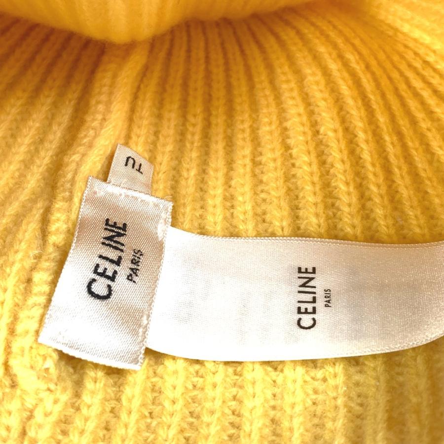 CELINE セリーヌ 2A61W535Q ロゴ エンブロイダリー ビーニー 帽子 ニット帽 ニットキャップ ニット帽 ウール イエロー メンズ【中古】美品 | CELINE | 06