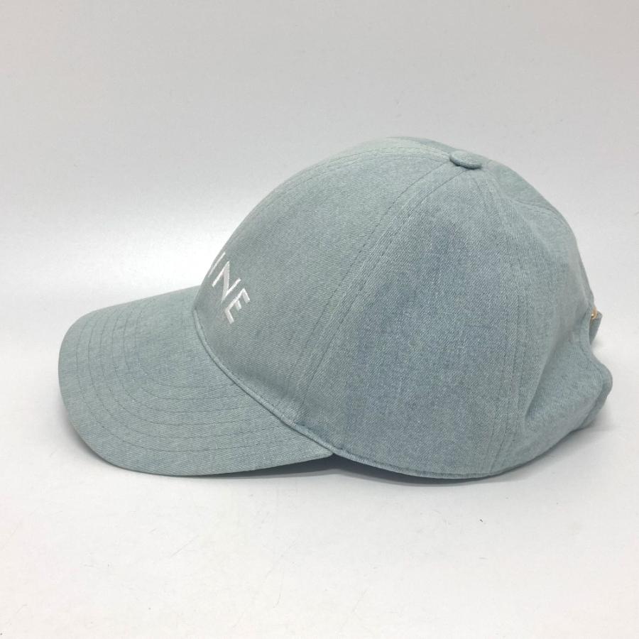 CELINE セリーヌ 2AUA1182N ロゴ ベースボールキャップ 帽子 キャップ キャンバス ブルー レディース【中古】新品同様 | CELINE | 02