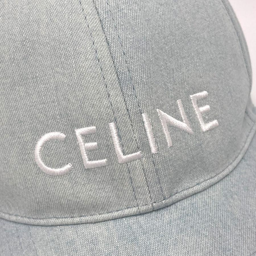 CELINE セリーヌ 2AUA1182N ロゴ ベースボールキャップ 帽子 キャップ キャンバス ブルー レディース【中古】新品同様 | CELINE | 06