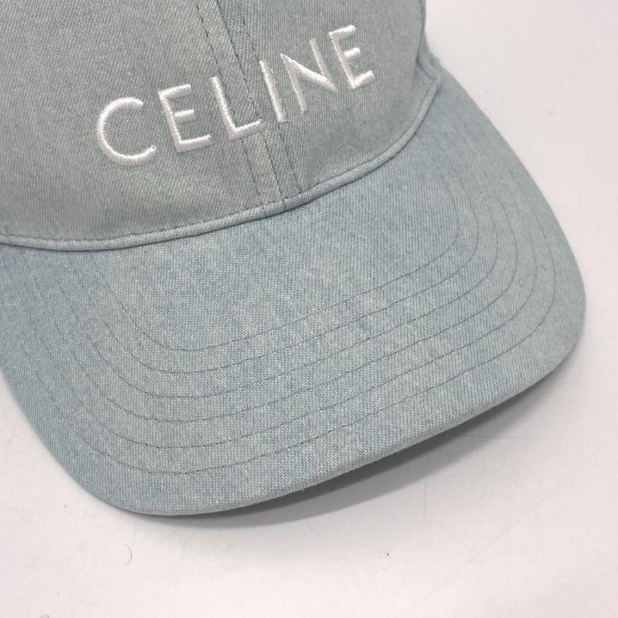 CELINE セリーヌ 2AUA1182N ロゴ ベースボールキャップ 帽子 キャップ キャンバス ブルー レディース【中古】新品同様 | CELINE | 07
